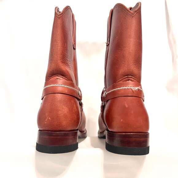 Cowboy Hand Tooled Leather Harness Brown Boots-European Sz. 30 (Us 12 1/2-13) - Picture 9 of 15